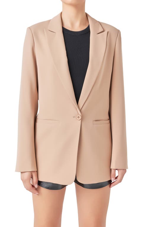 Shop Endless Rose Tailored Single Button Blazer In Khaki