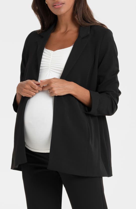 Shop Seraphine Corporate Maternity Blazer In Black