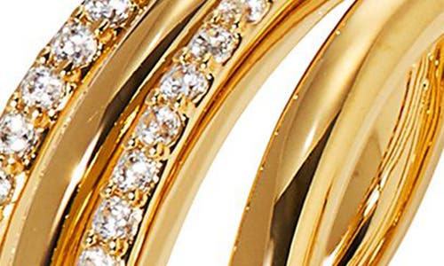 Shop Nadri Juno Layered Hoop Earrings In Gold