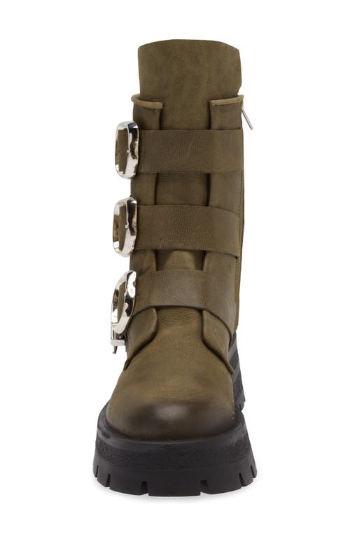 Shop Steve Madden Roland Lug Sole Bootie In Olive