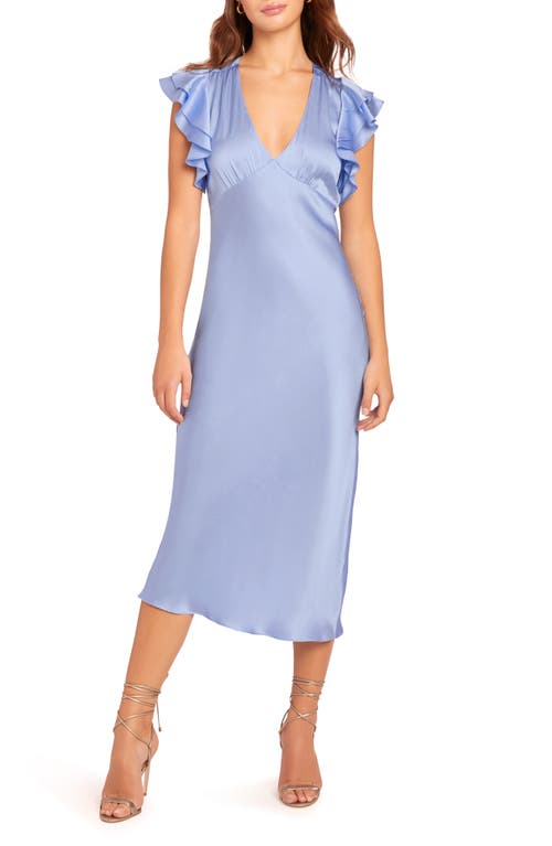 Amanda Uprichard Cecelia Silk Midi Dress in English Lavender