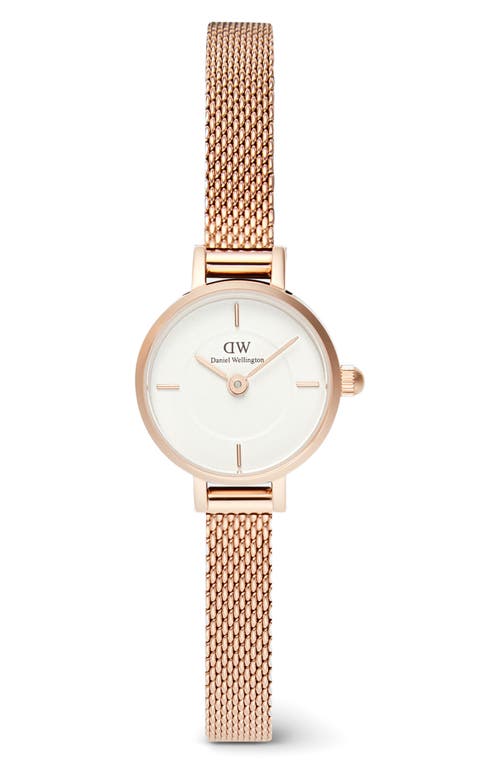 Daniel Wellington Petite Mini Melrose Mesh Watch, 19mm In Rose Gold