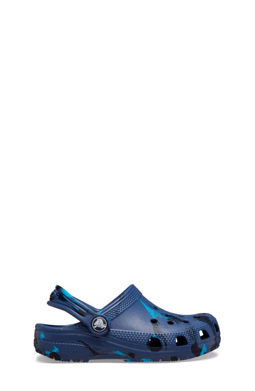 Crocs Classic Marbled Clog In Navy/multi