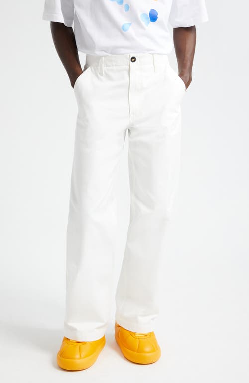 Marni Cotton Garbardine Flare Leg Pants in Lily White at Nordstrom, Size 32 Us