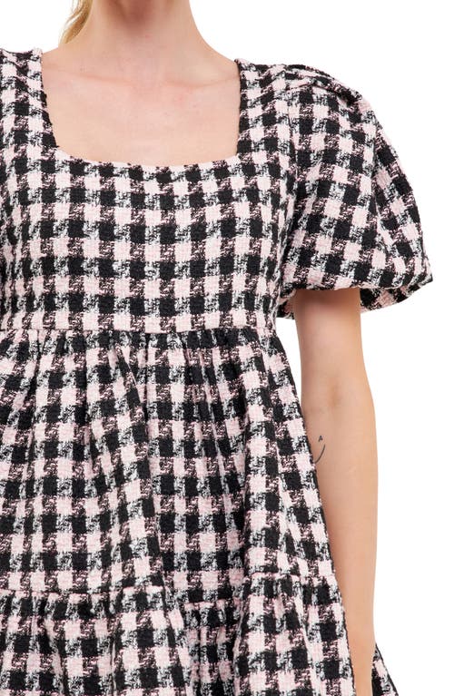 ENGLISH FACTORY ENGLISH FACTORY TWEED PUFF SLEEVE MINIDRESS