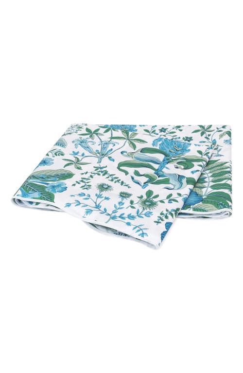Matouk Pomegranate 500 Thread Count Flat Sheet in Sea at Nordstrom