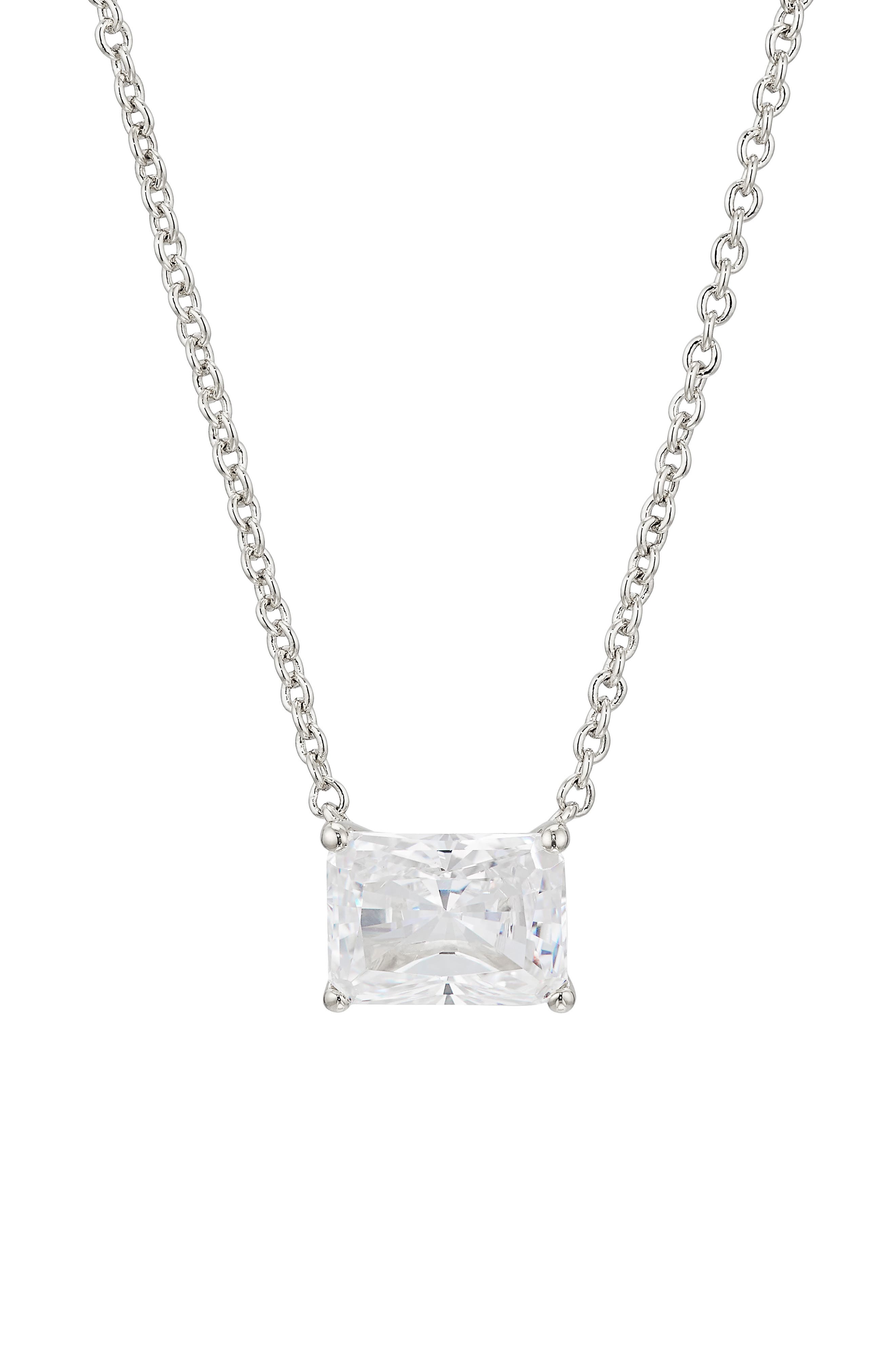 emerald cut cubic zirconia pendant