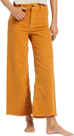 BILLABONG Into The Groove Womens High Waisted Corduroy Pants - BURNT RED
