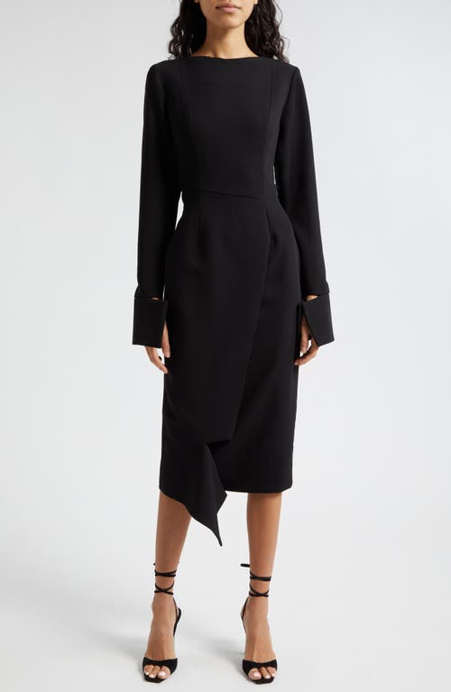 Dumas Long Sleeve Midi Dress in Black