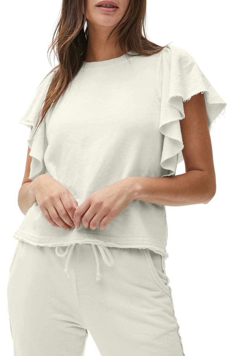 MICHAEL STARS Ariana Flutter Sleeve Top, Main, color, BONE