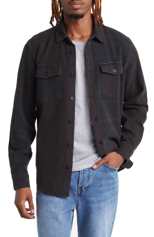 Lester Cotton Flannel Shirt in Charcoal