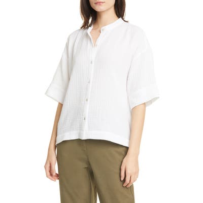 Eileen Fisher Boxy Organic Cotton Top, White