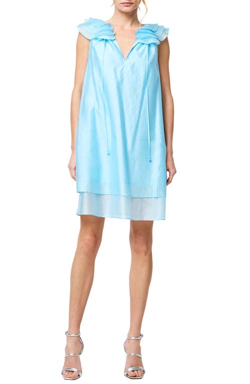 Shop Ciebon Maliha Tiered Trapeze Minidress In Light Blue