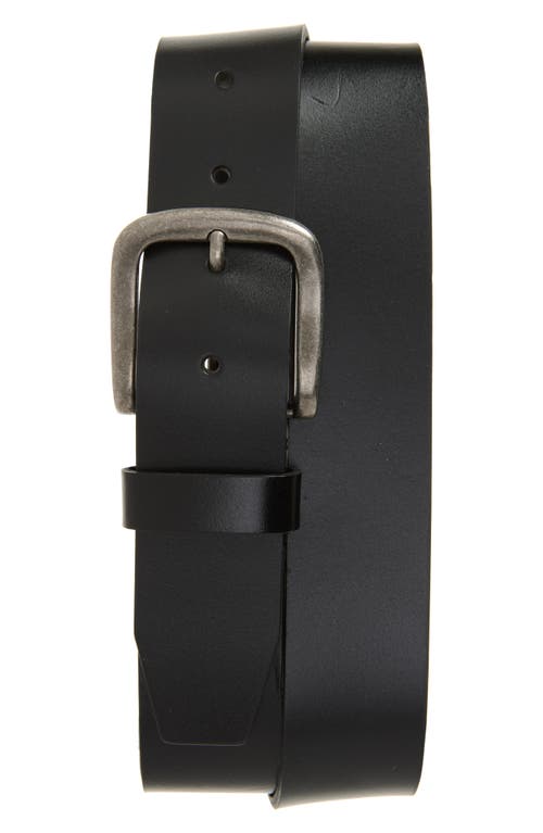 Shop Nordstrom Ezra Rugged Leather Belt In Black