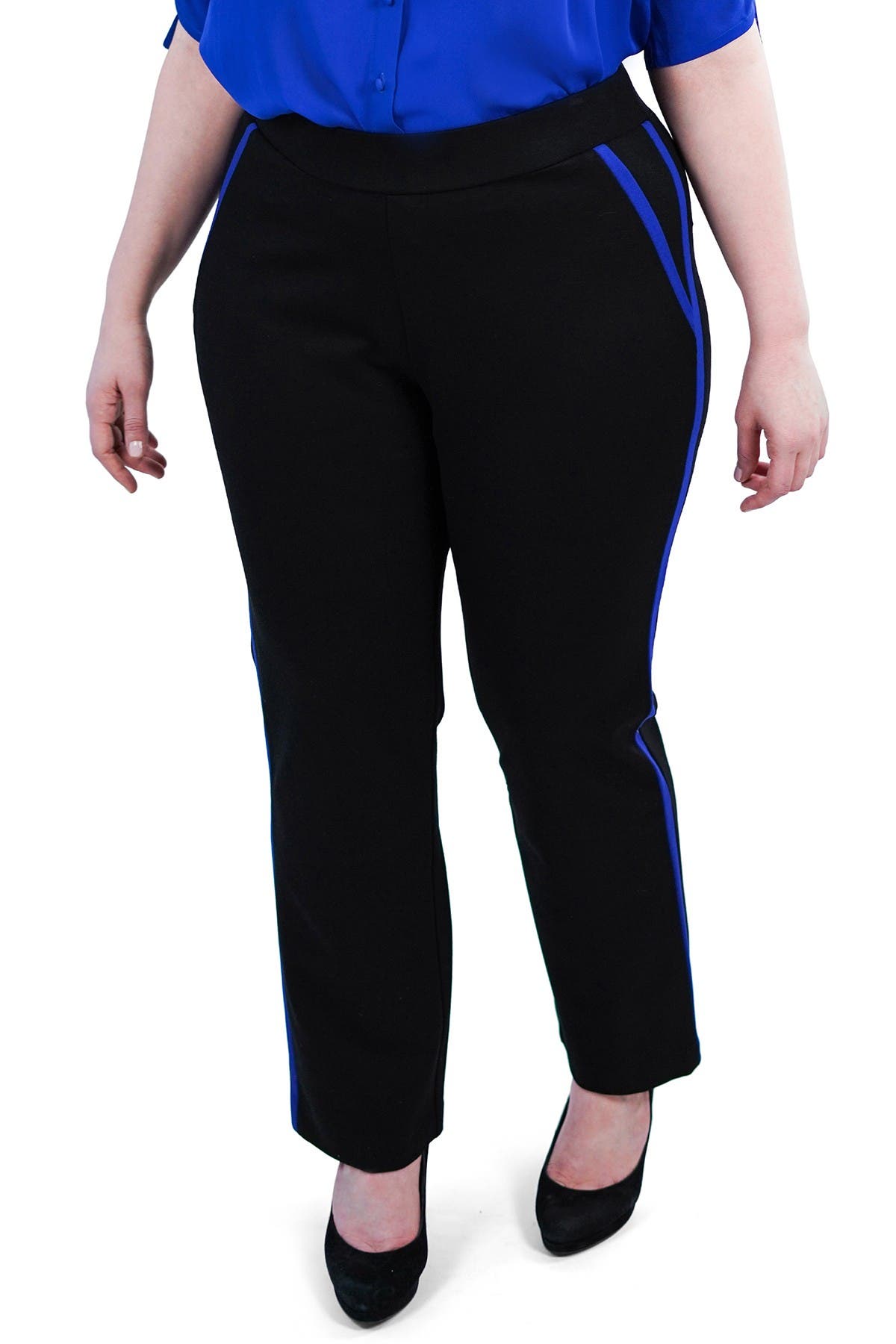 plus size tuxedo stripe pants