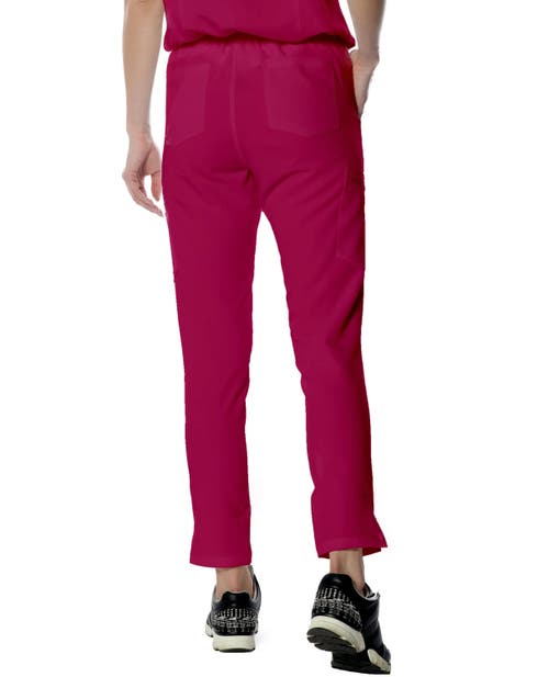 Members Only Reus Open Bottom Scrub Pants In Wine