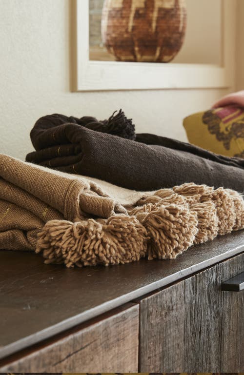 Verve Culture Moroccan Cotton Blanket In Camel