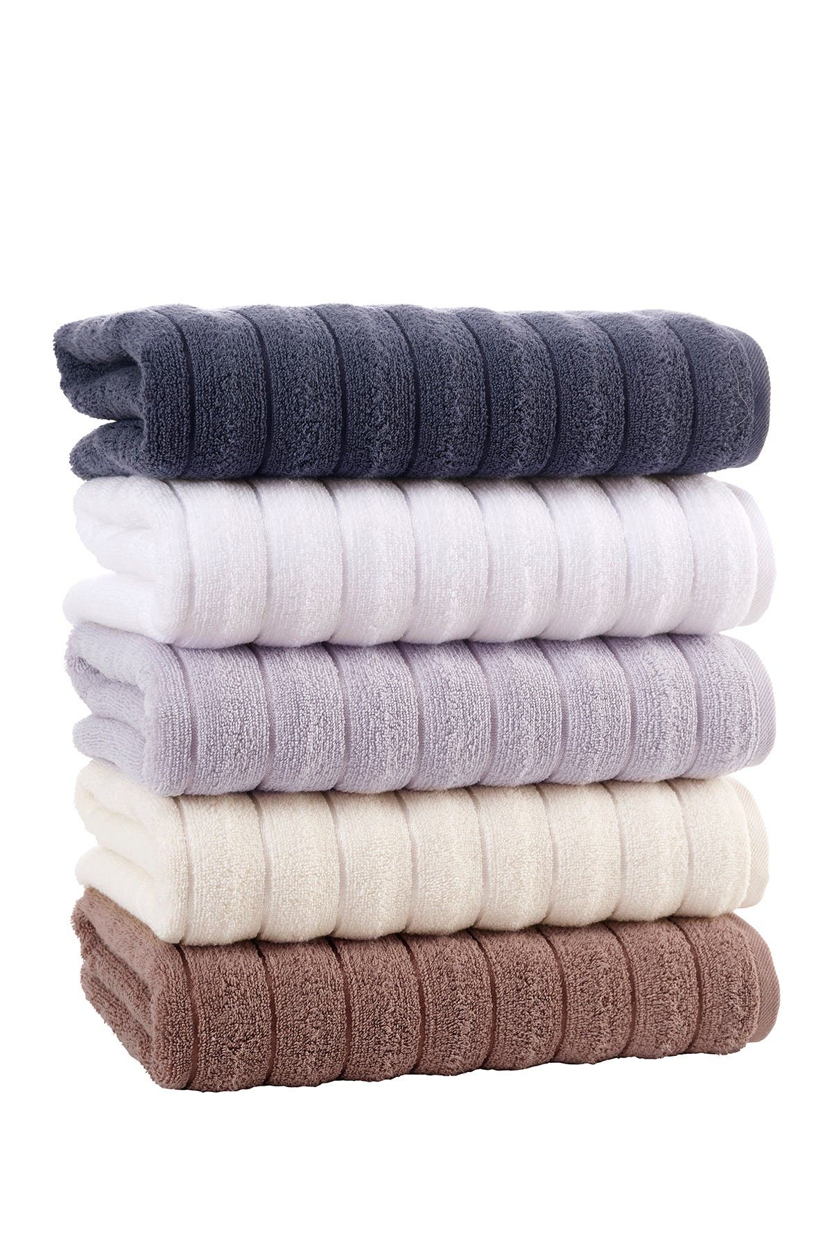 ENCHANTE HOME Vague Turkish Cotton Bath Towel Cream Set of 4