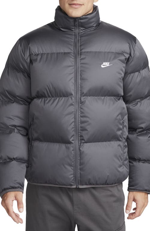 Shop Nike Club Water Repellent Primaloft® Insulated Puffer Jacket In Iron Grey/white