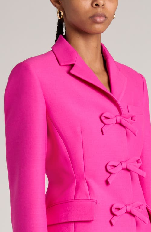 Shop Valentino Garavani Bow Detail Crepe Couture Blazer In Pink Pp