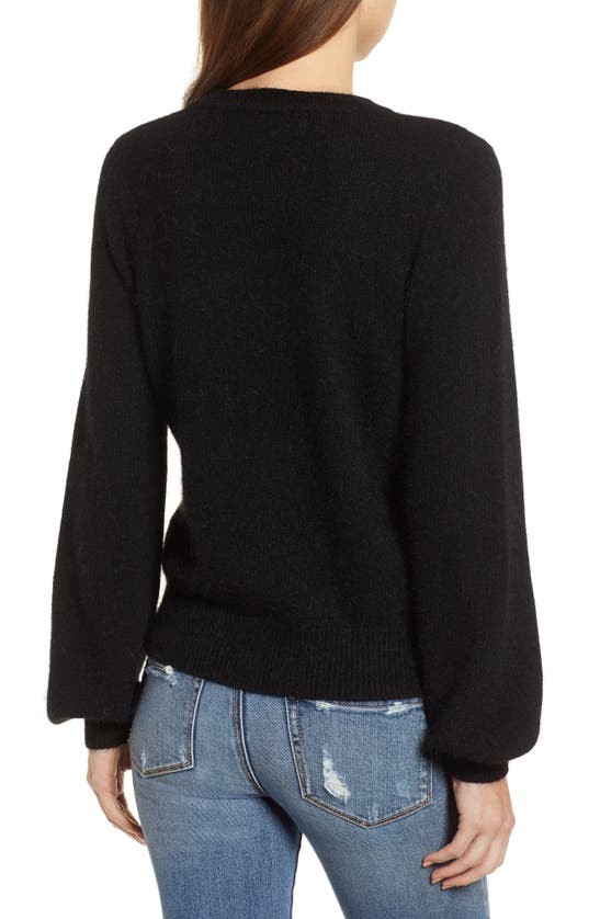 Shop Codexmode Blouson Sleeve Sweater In Black