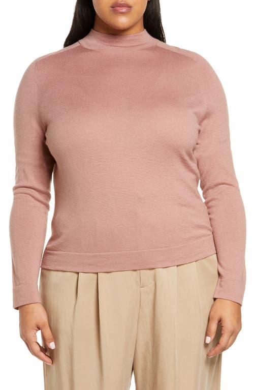 Vince Seamless Mock Neck Wool Blend Sweater in Mauve Orchid