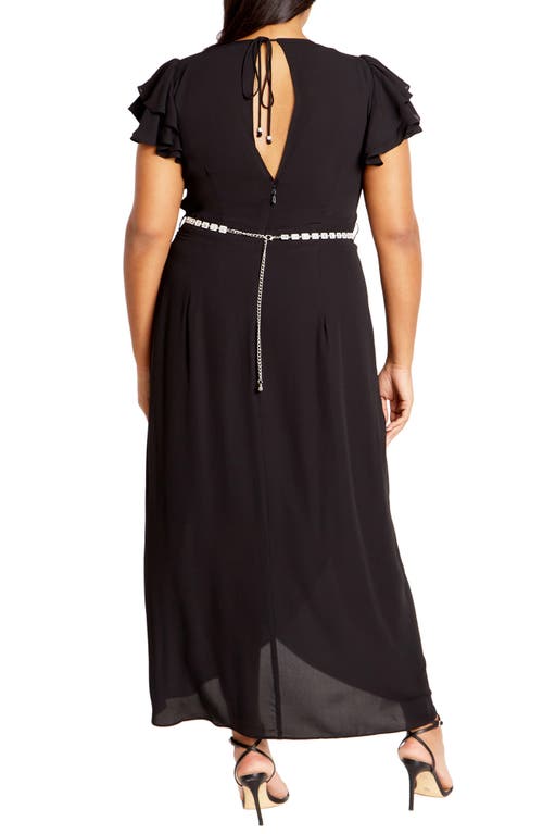 City Chic Enya Faux Wrap Dress In Black