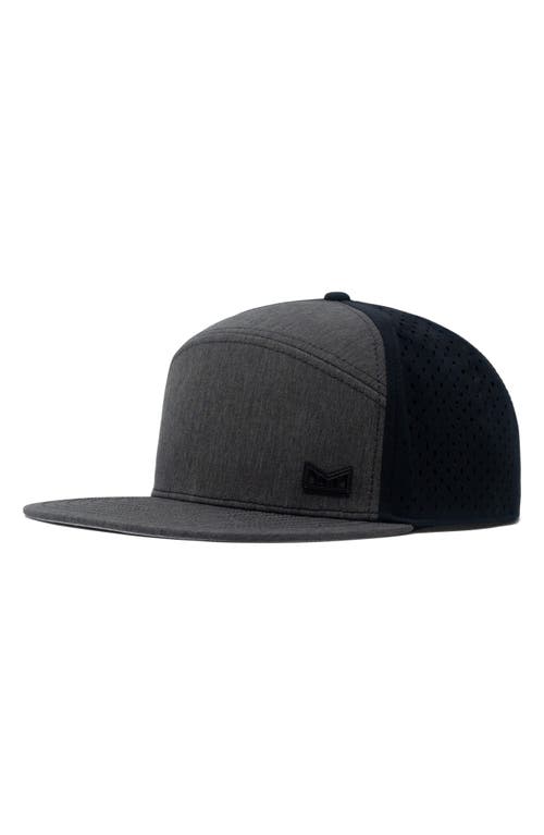 Melin Hydro Trenches Snapback Baseball Cap in Heather Charcoal/Black