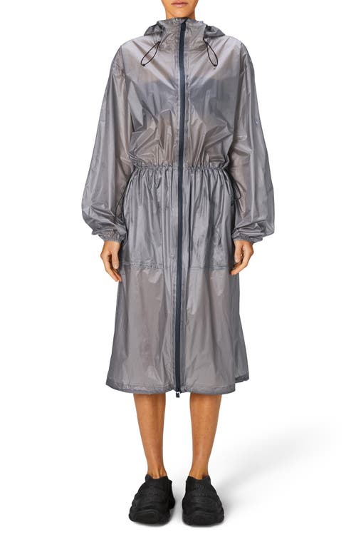 Rains Norton Waterproof Hooded Raincoat Flint at Nordstrom,
