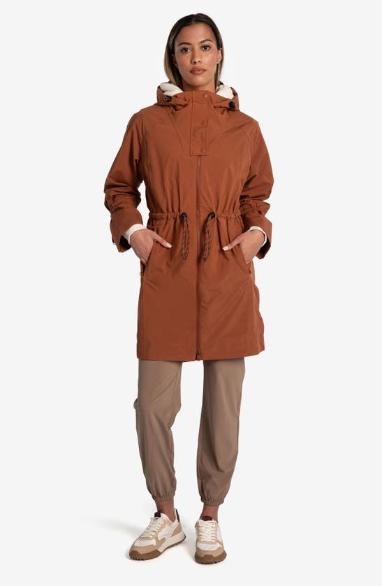 Shop Lole Piper Waterproof Oversize Rain Jacket In Rust