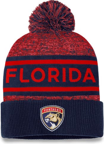 Men's Fanatics Branded Red Florida Panthers Defender Cuffed Knit Hat with  Pom - OSFA 