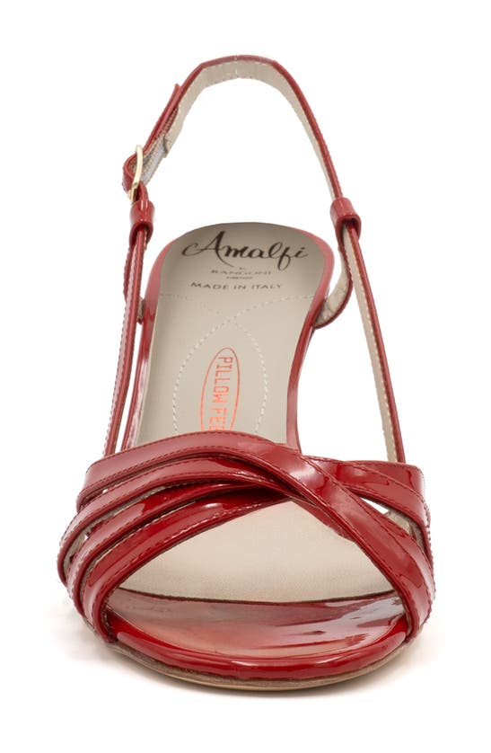 Amalfi By Rangoni Camogli Slingback Sandal In Red Patent - Platinum Buckle