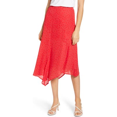 Petite Gibson X International Day Fancy Ashley Asymmetrical Flowy Midi Skirt, Pink