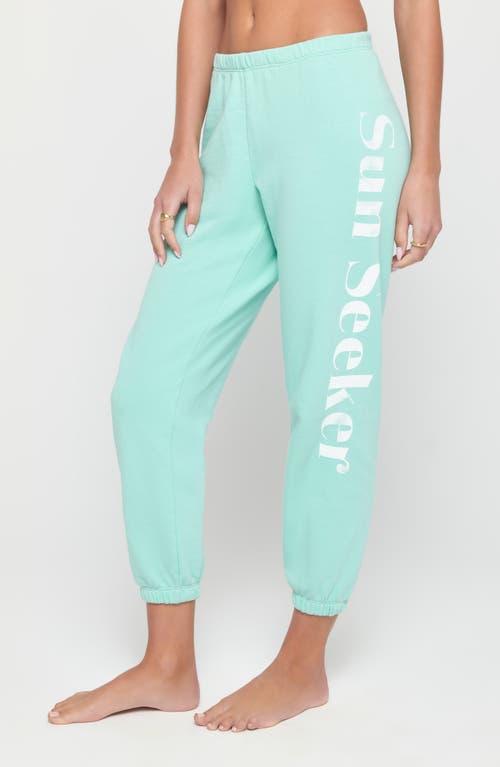 Shop Spiritual Gangster Sun Seeker Luna Crop Cotton Blend Joggers In Laguna