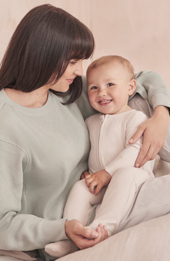 Mori Clever Zip Footie In Blush