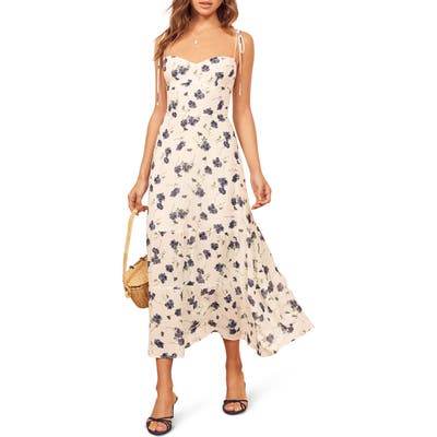 Reformation Emmie Floral Dress, White