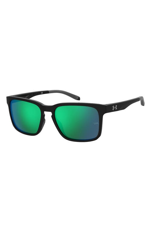 Under Armour Assist 57mm Square Sunglasses In Black/green Multilayer