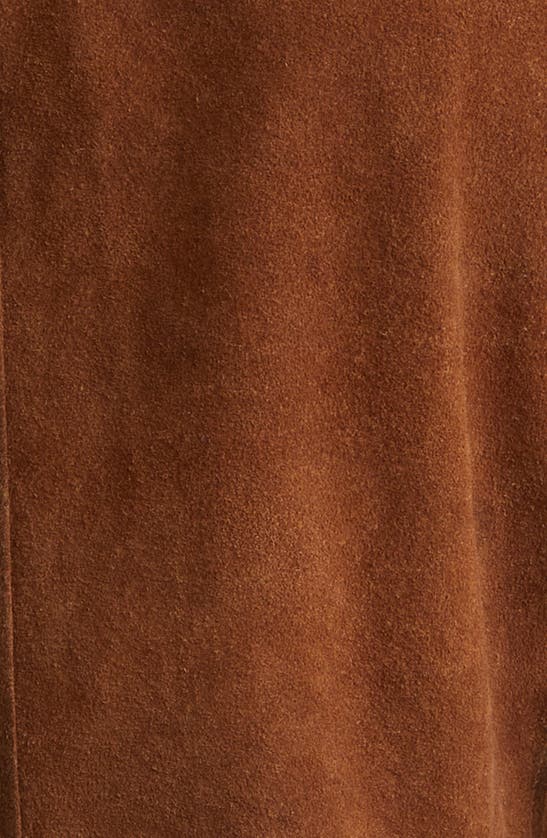 Double Rl Alston Roughout Leather Jacket In Brown