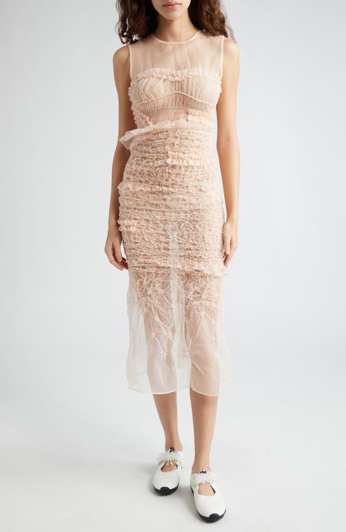 Vanda Sleeveless Silk Midi Dress in Light Pink