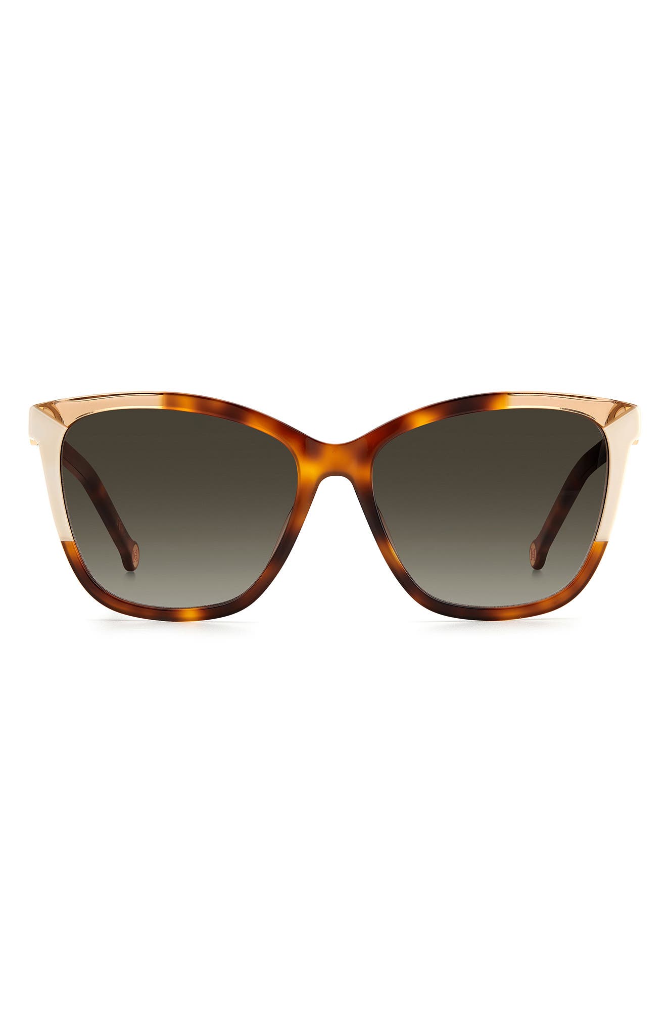 Carolina Herrera 58mm Rectangular Sunglasses in Havana Ivory /Brown at Nordstrom