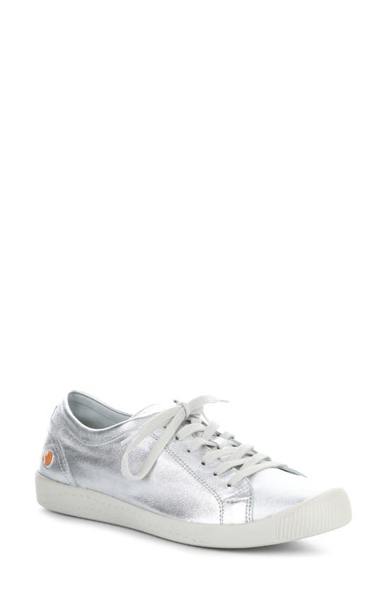 Softinos By Fly London Isla Distressed Sneaker In 612 Silver