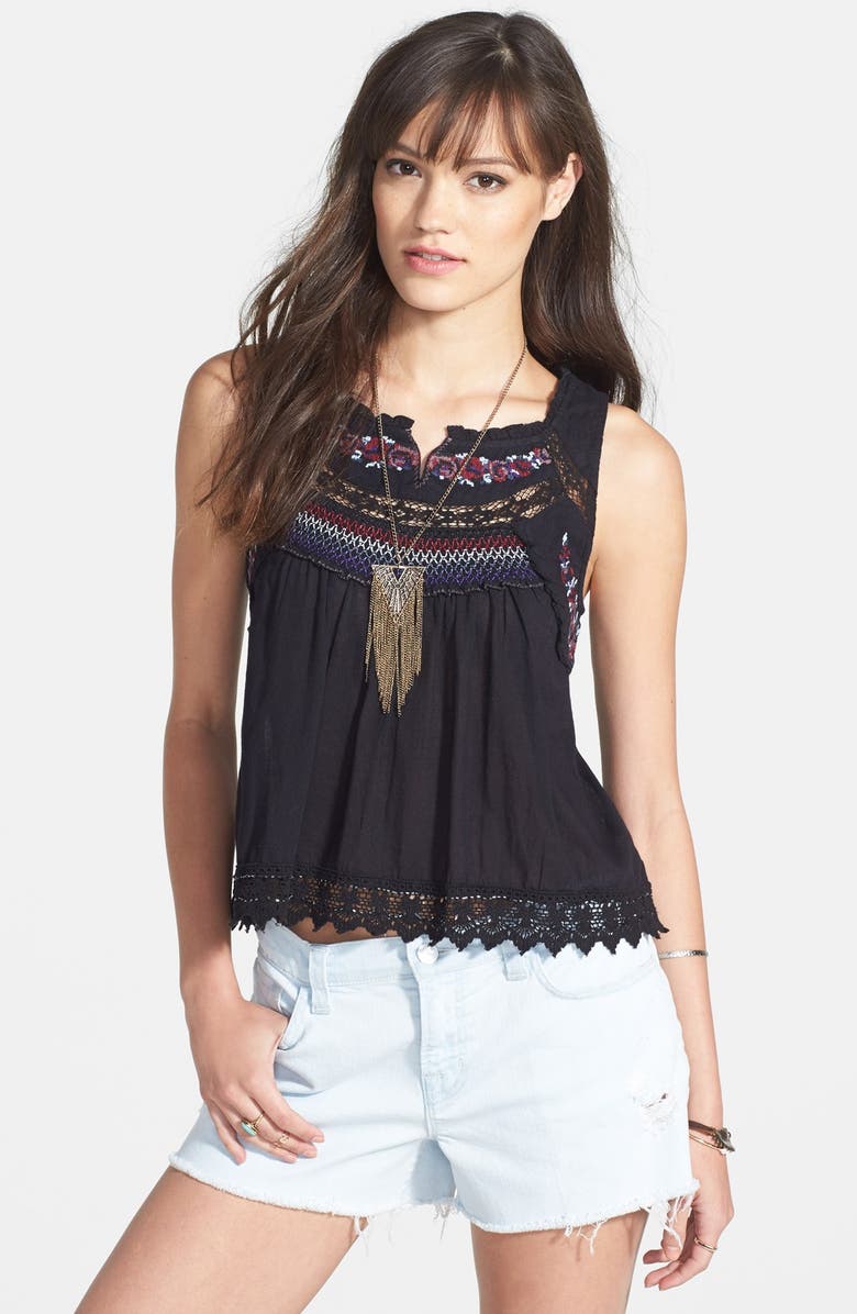 Free People 'Wonderland' Embroidered Cotton Top | Nordstrom