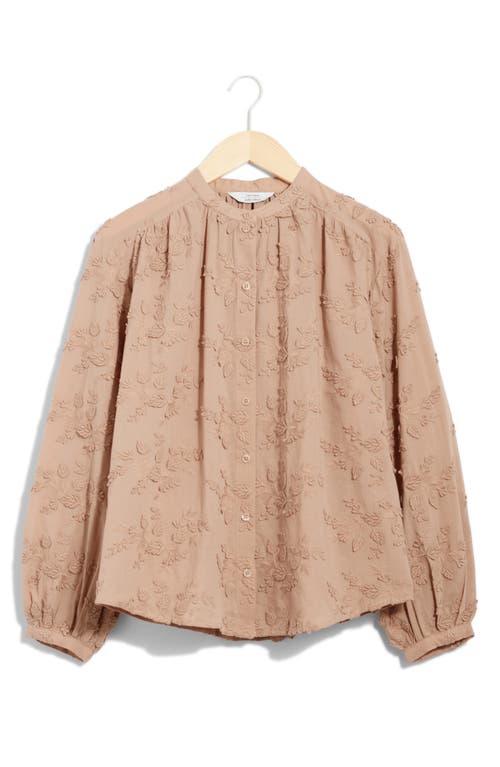 Shop & Other Stories Floral Appliqué Blouse In Beige Medium Dusty