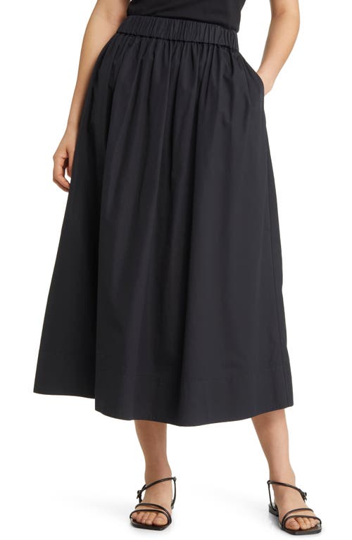 Cotton Poplin Skirt in Black