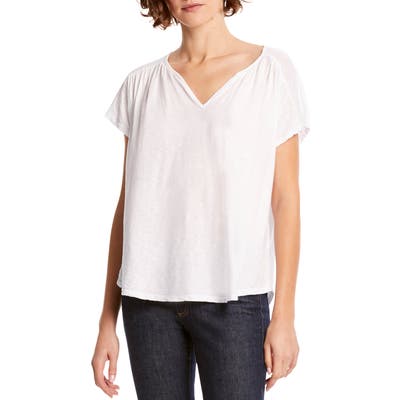 Michael Stars Tammy Notch Neck Tee, Size One Size - White