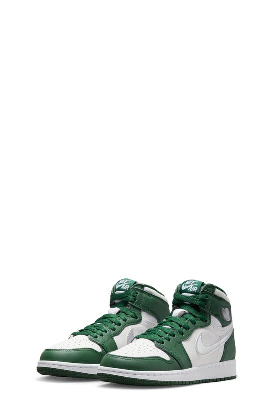 Jordan Men's Air 1 Retro High Og Boys' Shoes In Green/ Metallic Silver
