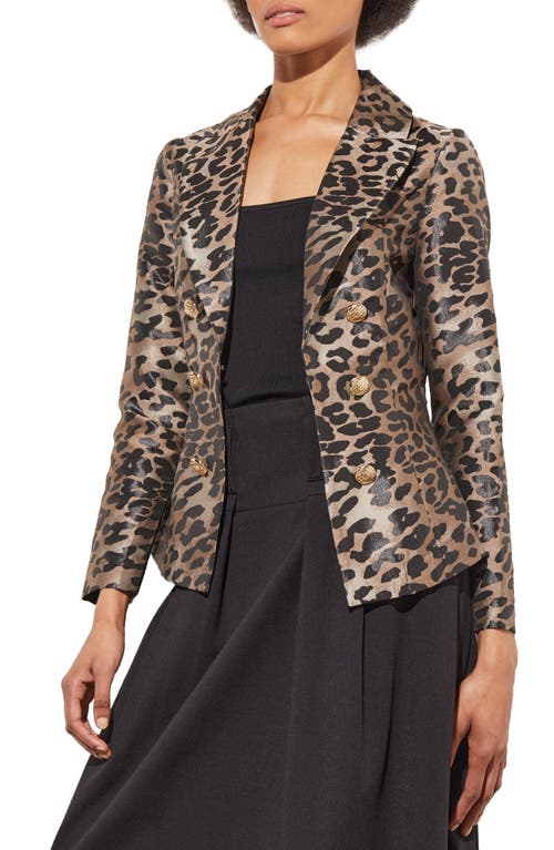 Shop Ming Wang Leopard Print Jacket In Java/lmst/black