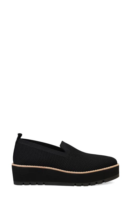 Shop Eileen Fisher Ergos Platform Knit Slip-on Shoe In Black