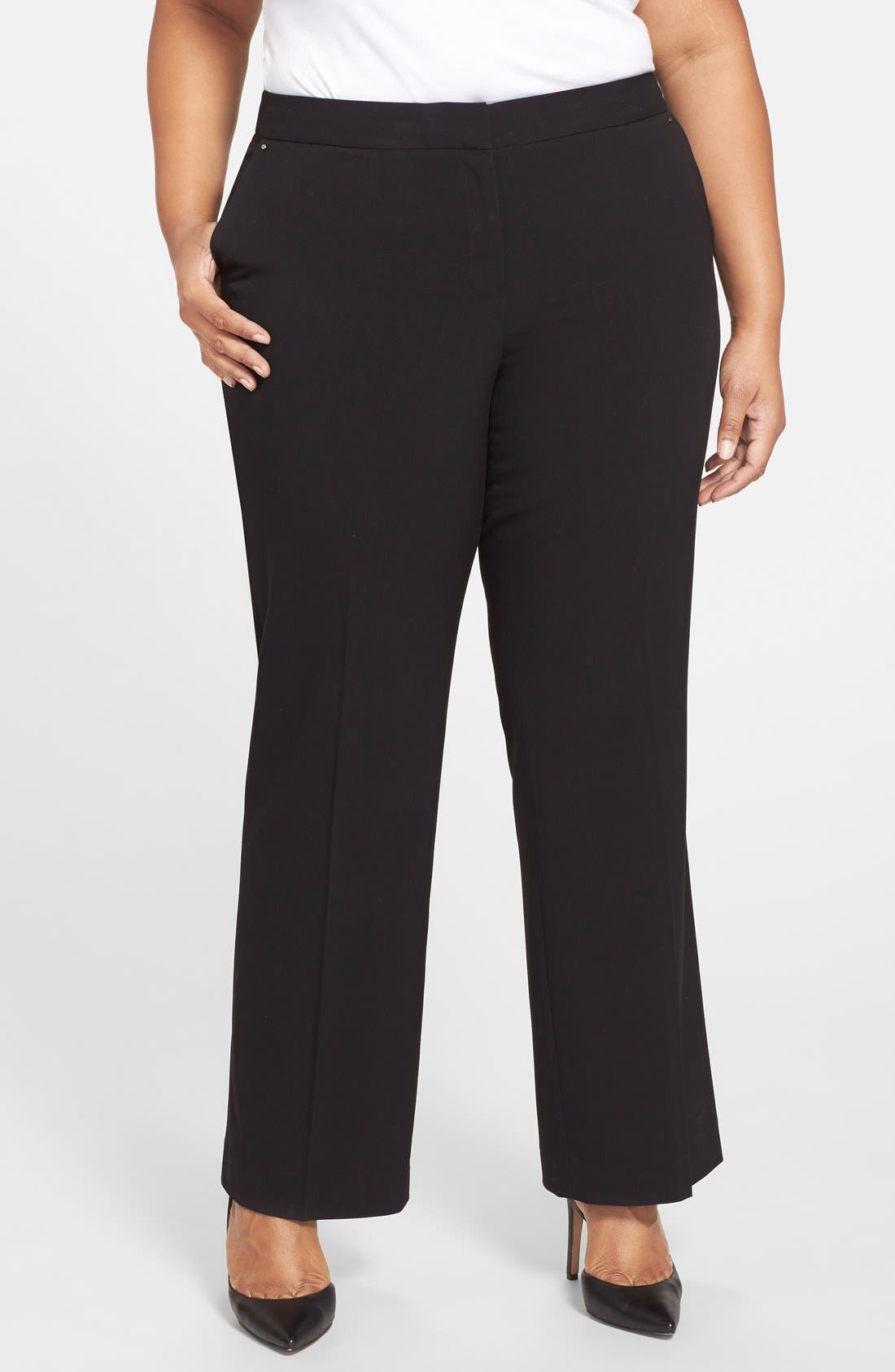 Anne Klein Classic Straight Leg Pants (Plus Size) Nordstrom