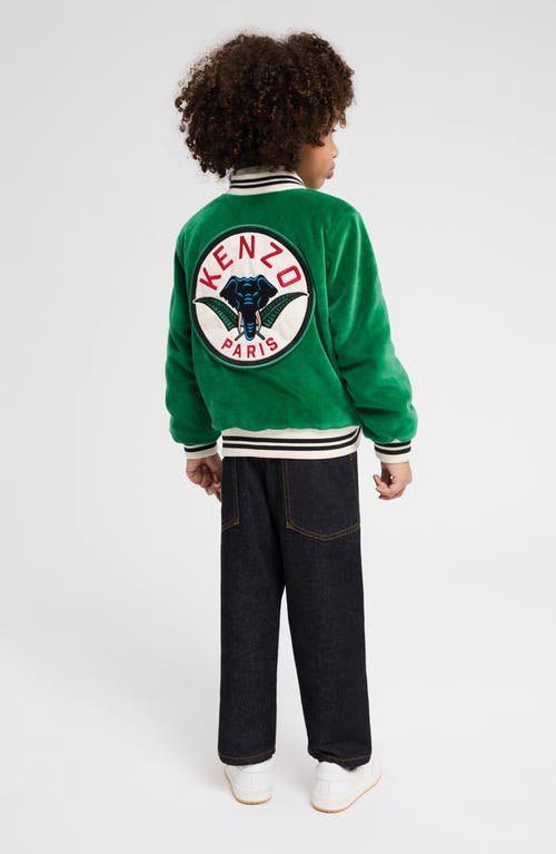 Shop Kenzo Kids' Velveteen Jacket In Green